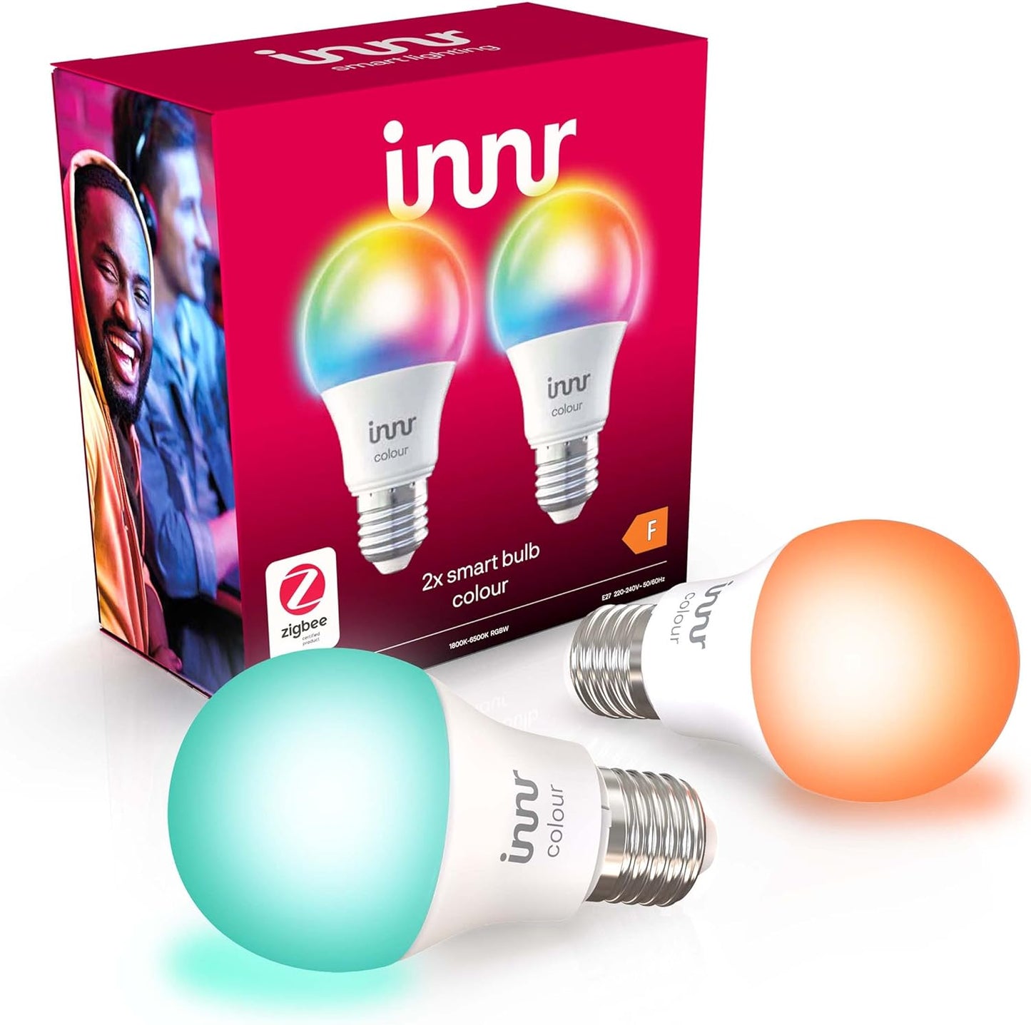 Innr Smart Light Bulb, E27 Colour, Zigbee - 2pk