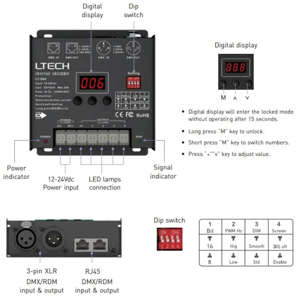 4CH DMX to PWM Decoder